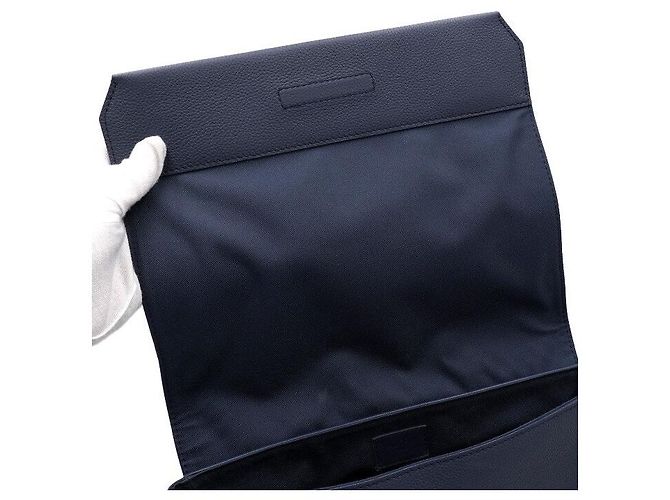 Louis Vuitton Borsa Messenger Aero Letter in pelle blu navy - vista 7
