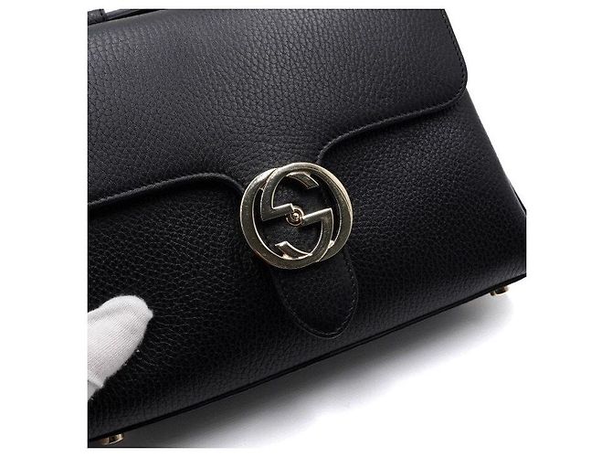 Gucci Bolsa Tote com Aba Entrelaçada e Bolsa de Ombro com Corrente Dourada - vista 11