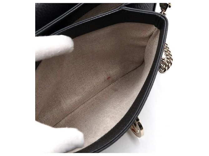 Gucci Bolsa Tote com Aba Entrelaçada e Bolsa de Ombro com Corrente Dourada - vista 6