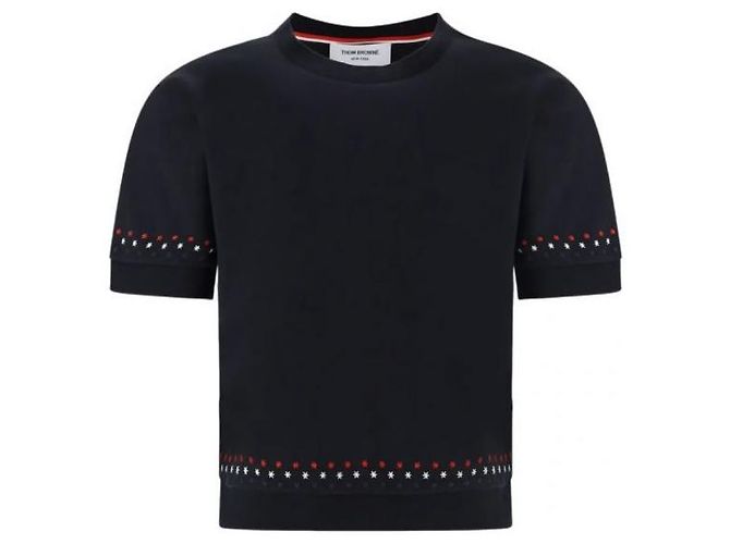 Thom Browne Camiseta de algodón Milano con bordado de estrella y copo de nieve - vista 3
