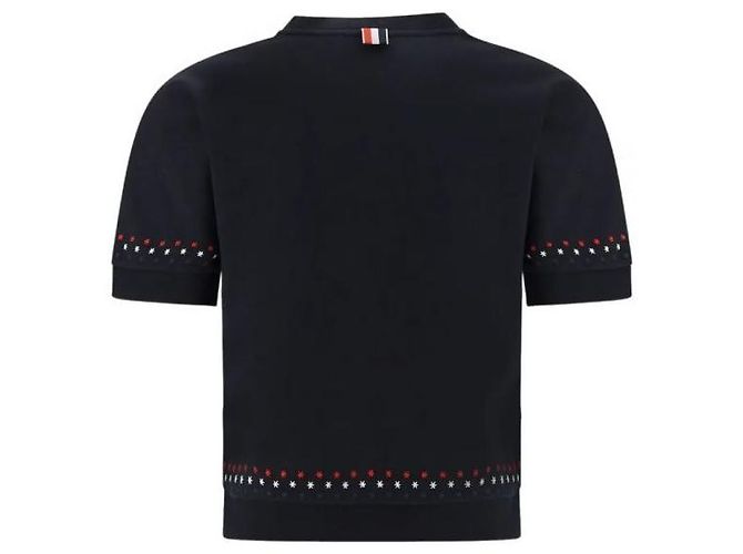 Thom Browne Camiseta de algodón Milano con bordado de estrella y copo de nieve - vista 4