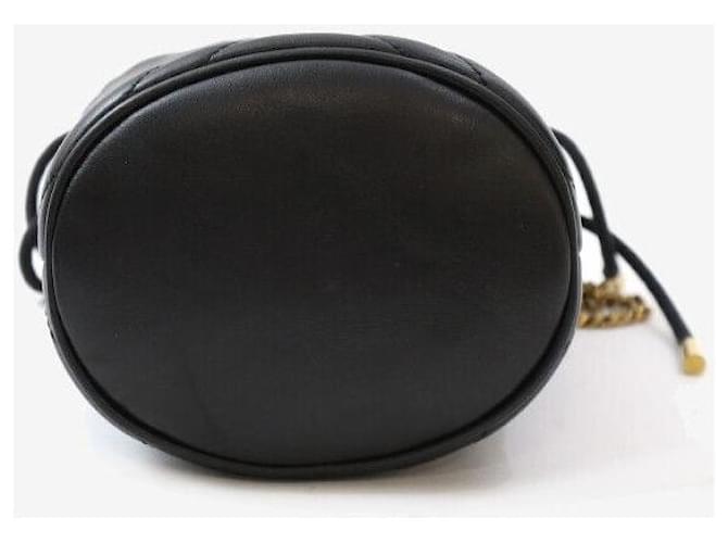 Gucci Mini Borsa Secchiello GG Marmont Nero Oro - vista 4