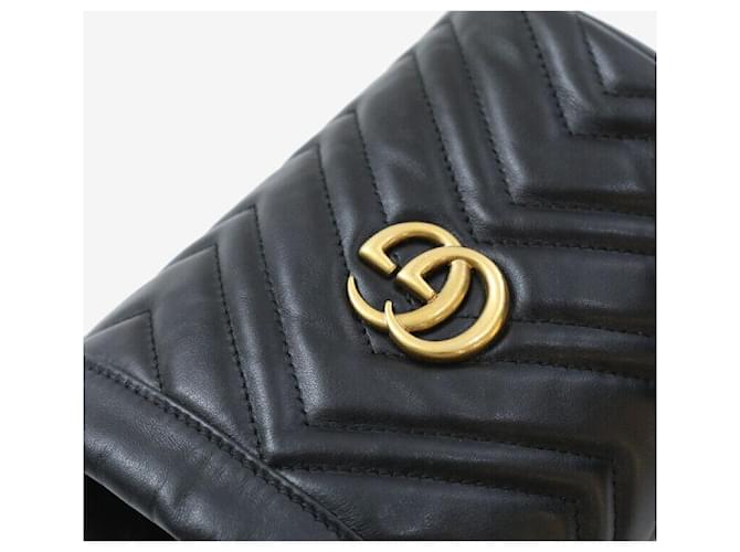 Gucci Mini Borsa Secchiello GG Marmont Nero Oro - vista 6
