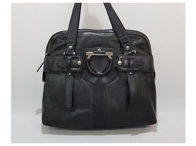 Salvatore Ferragamo Gancini Dekorative Tote Bag Schwarz - Ansicht 2