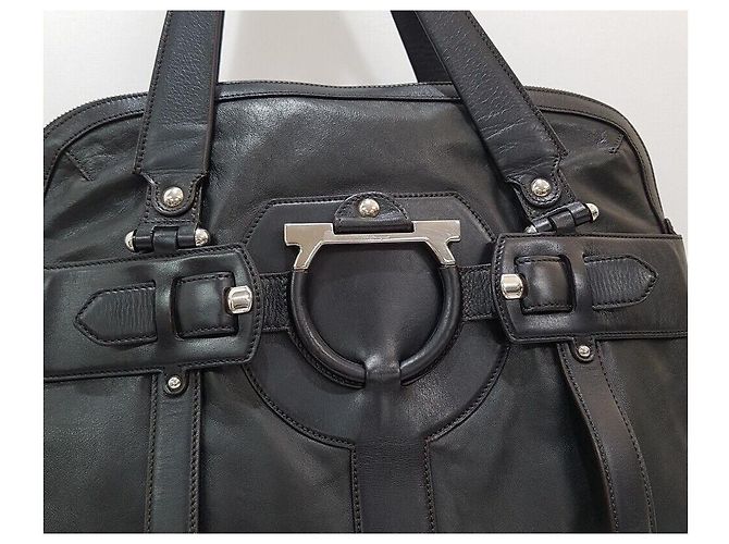 Salvatore Ferragamo Gancini Dekorative Tote Bag Schwarz - Ansicht 3