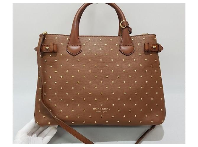 Burberry Borsa Banner borchiata Medium Marrone - vista 2