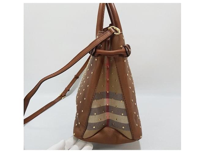 Burberry Borsa Banner borchiata Medium Marrone - vista 3
