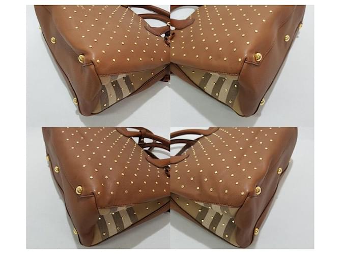 Burberry Borsa Banner borchiata Medium Marrone - vista 8