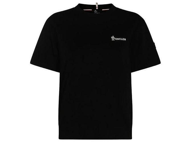 Moncler Baumwoll-T-Shirt mit besticktem Logo Schwarz - Ansicht 3