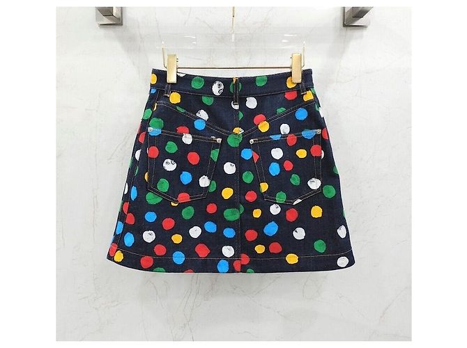 Louis Vuitton Falda vaquera de lunares Yayoi Kusama Negro - vista 2