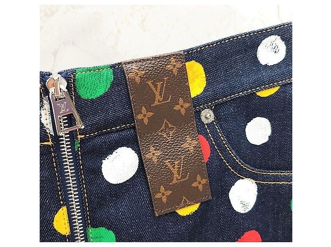 Louis Vuitton Falda vaquera de lunares Yayoi Kusama Negro - vista 3