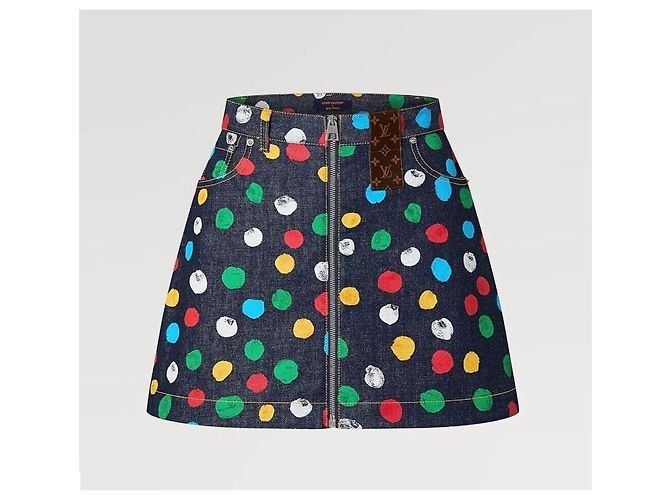 Louis Vuitton Falda vaquera de lunares Yayoi Kusama Negro - vista 8