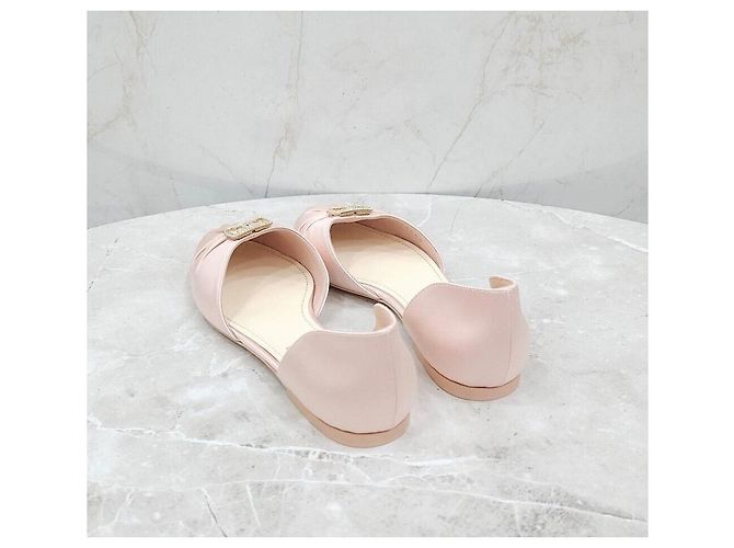 Chanel Ballerine piatte in seta rosa con logo CC - vista 4