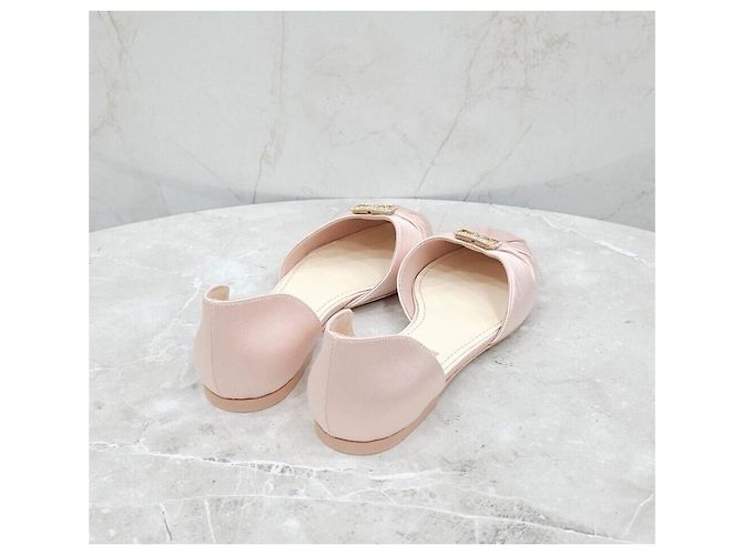 Chanel Ballerine piatte in seta rosa con logo CC - vista 5