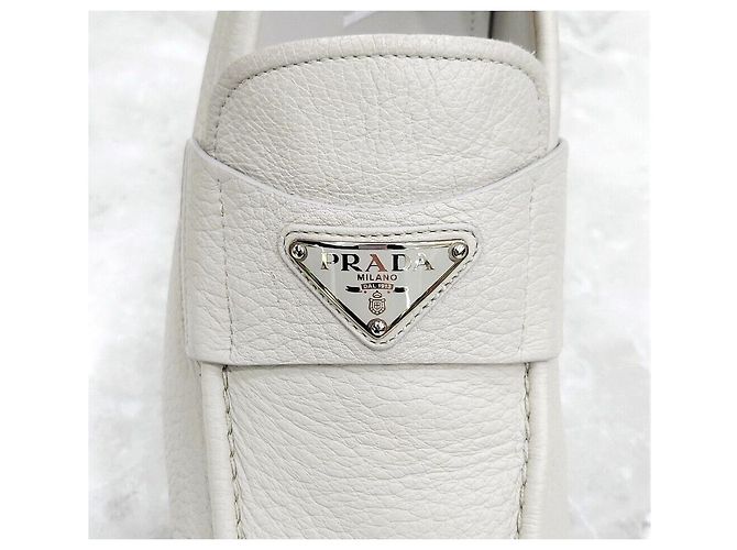 Prada Mocassini in pelle con logo Triangle - vista 7