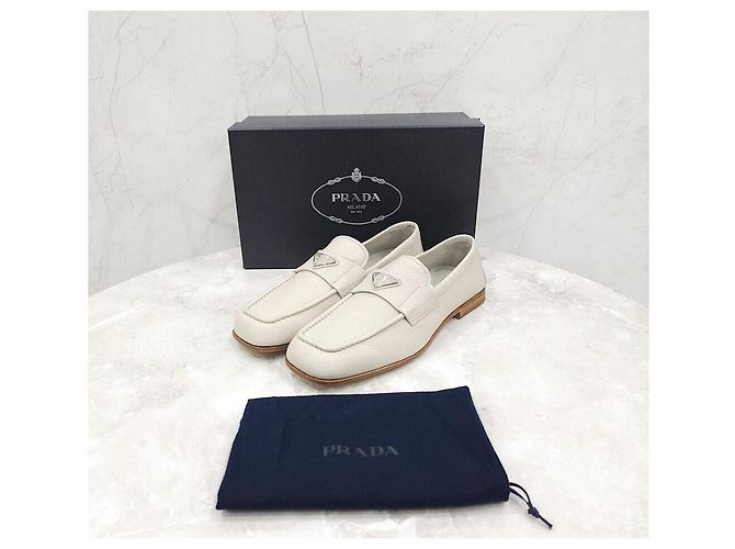 Prada Mocassini in pelle con logo Triangle - vista 9
