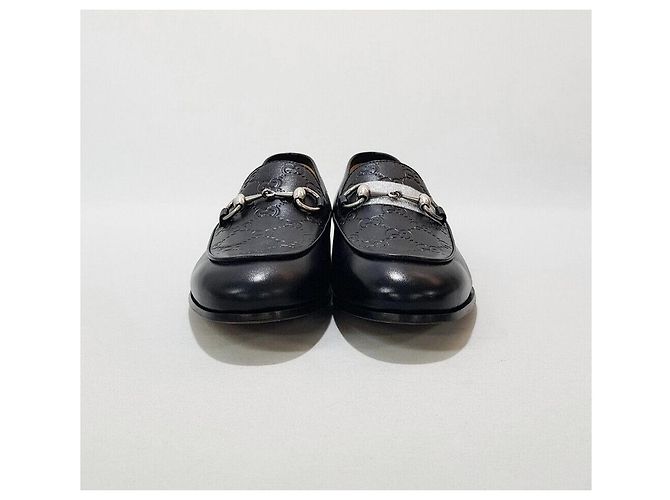 Gucci Mocassino in pelle argento con morsetto Nero - vista 2