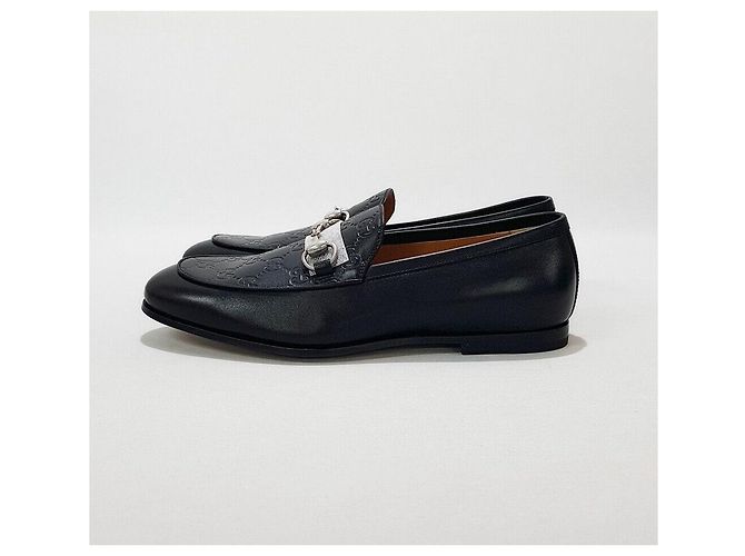 Gucci Mocassino in pelle argento con morsetto Nero - vista 4