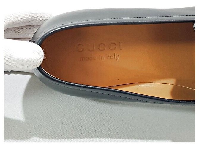 Gucci Mocassino in pelle argento con morsetto Nero - vista 7