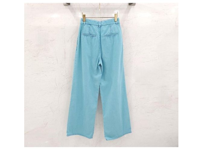 Chanel Pantalones de denim lavado en azul neón - vista 2