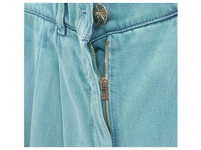 Chanel Pantalones de denim lavado en azul neón - vista 4