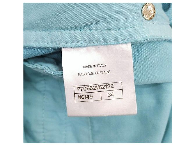 Chanel Pantalones de denim lavado en azul neón - vista 7
