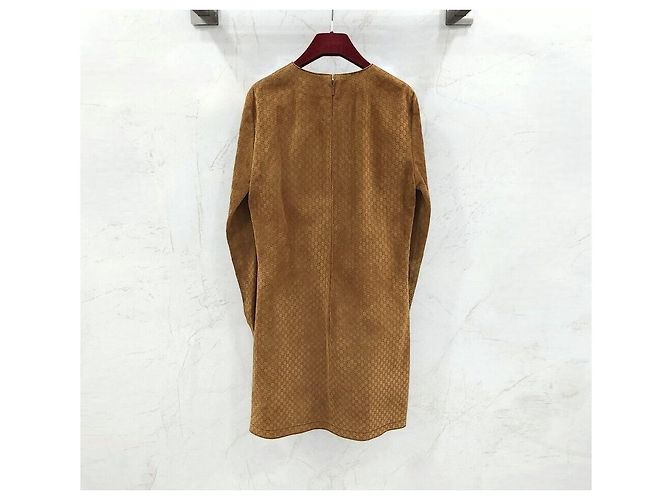 Gucci Vestido de cuero Castaño - vista 2