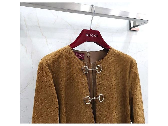 Gucci Vestido de cuero Castaño - vista 3