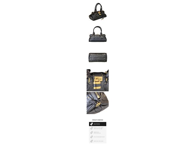 Chloé Borsa Tote Paddington in pelle grana grossa nera Nero - vista 2