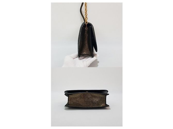 Salvatore Ferragamo Borsa a tracolla Gancini con paillettes D'oro - vista 4