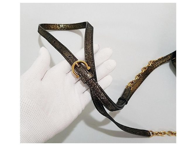 Salvatore Ferragamo Borsa a tracolla Gancini con paillettes D'oro - vista 6