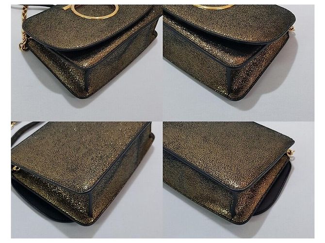 Salvatore Ferragamo Borsa a tracolla Gancini con paillettes D'oro - vista 7