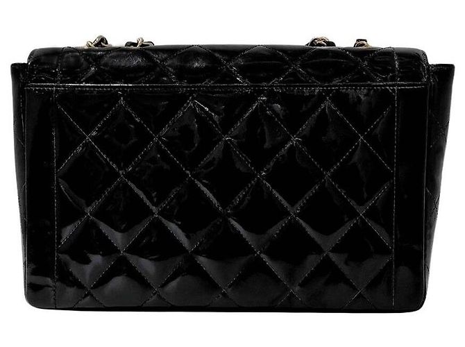 Chanel Borsa a tracolla in pelle verniciata Nero - vista 3