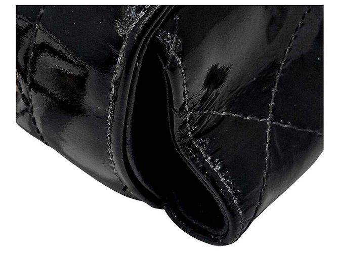 Chanel Borsa a tracolla in pelle verniciata Nero - vista 6