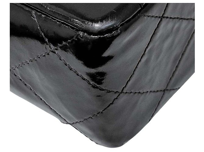 Chanel Borsa a tracolla in pelle verniciata Nero - vista 7