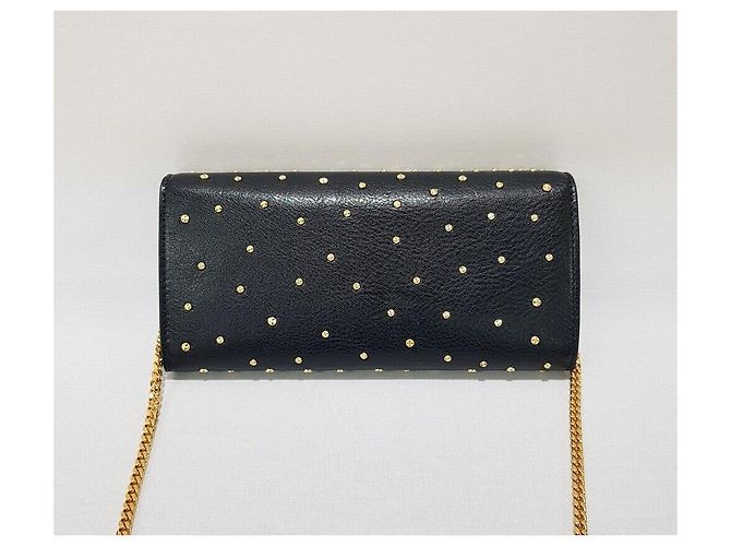 Alexander Mcqueen Clutch e borsa a tracolla Pioneer Gold Stud Nero - vista 5