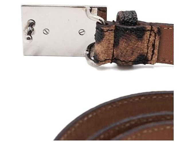 Dolce & Gabbana Damengürtel mit Leopardengurt und goldener Platte Mehrfarben - Ansicht 5