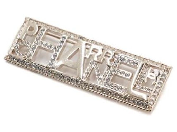Chanel Spilla dorata con logo in cristallo - vista 2