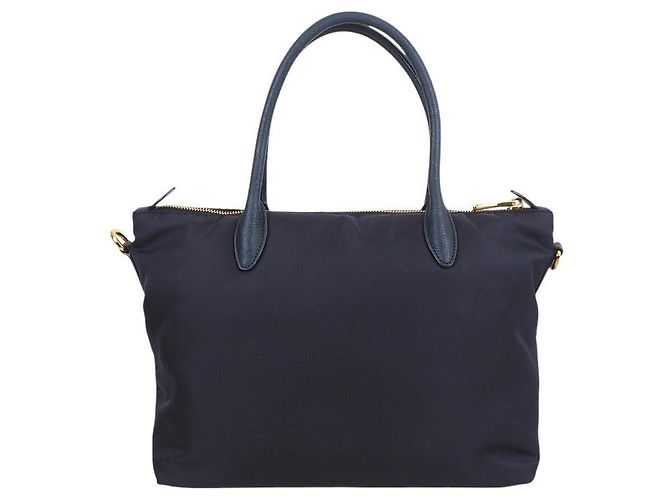 Prada Borsa Tote e a Tracolla in Pelle Saffiano Blu - vista 2