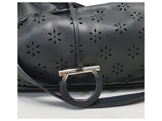 Salvatore Ferragamo Borsa tote a tracolla in pelle nera Nero - vista 2