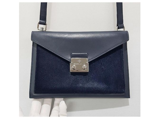 Mulberry Mini borsa a tracolla reversibile in camoscio tono argento Blu - vista 2