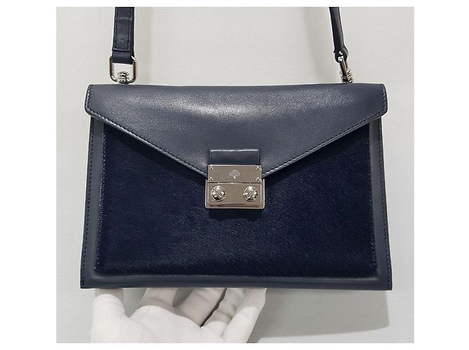 Mulberry Mini borsa a tracolla reversibile in camoscio tono argento Blu - vista 4