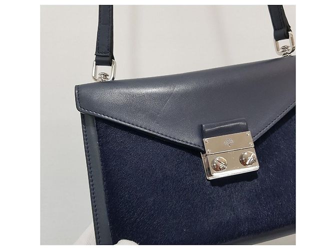 Mulberry Mini borsa a tracolla reversibile in camoscio tono argento Blu - vista 5