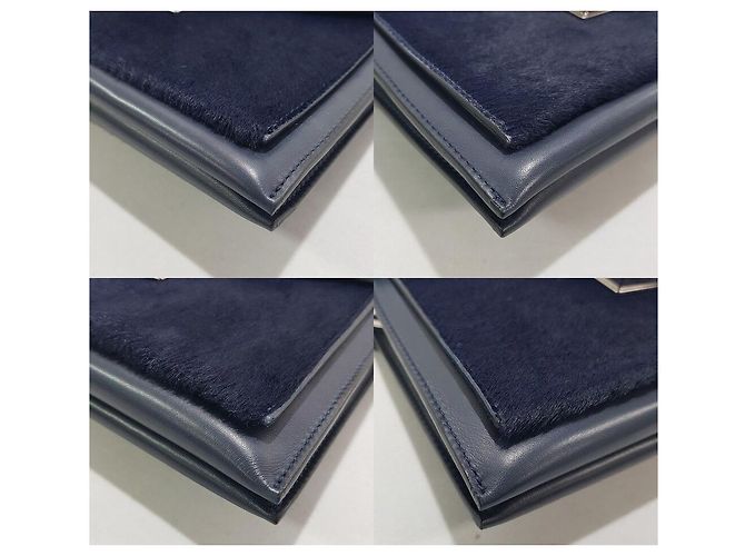 Mulberry Mini borsa a tracolla reversibile in camoscio tono argento Blu - vista 7