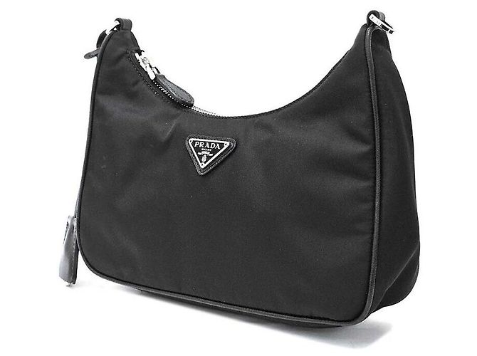 Prada Borsa hobo in Re Nylon con tracolla a catena Nero - vista 2