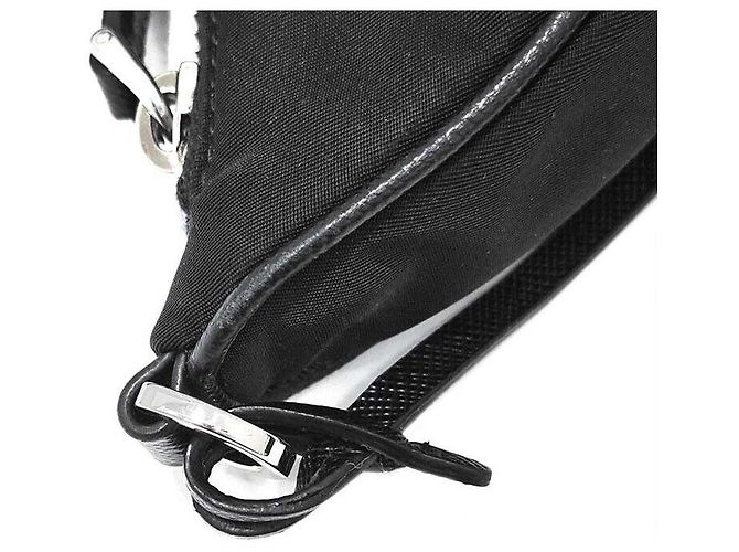 Prada Borsa hobo in Re Nylon con tracolla a catena Nero - vista 4