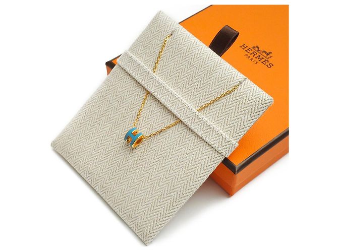 Hermès Collana Pop Gold Blue Jeans Mini Set Completo Regalo Consegna Rapida Bianco - vista 3