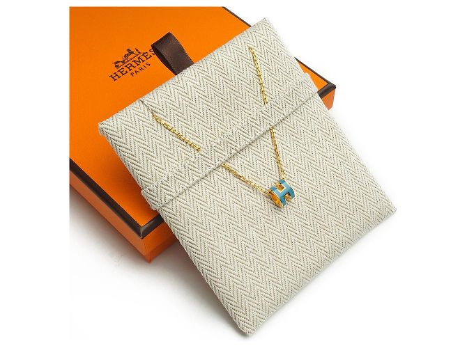 Hermès Collana Pop Gold Blue Jeans Mini Set Completo Regalo Consegna Rapida Bianco - vista 4