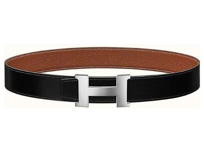 Hermès Classic Matte Silver Buckle Black Gold Outstitch Wendelgürtel Mehrfarben - Ansicht 3