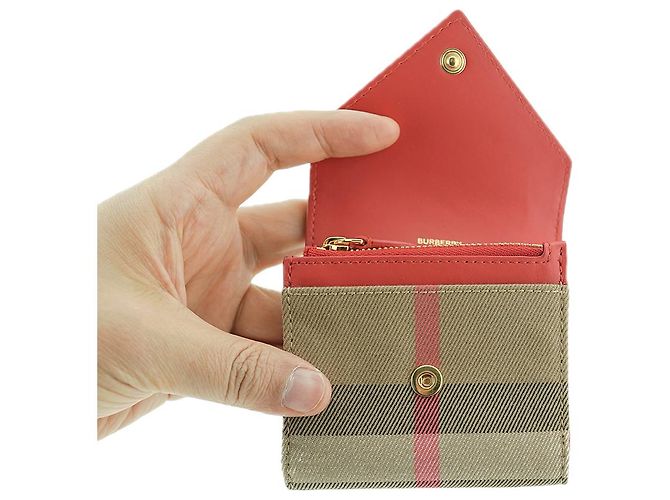 Burberry Cartera para mujer Lila Red Canvas Leather Roja - vista 10